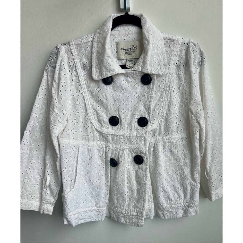 🛍️ American Rag White Eyelet Spring Coat - Picture 2 of 6